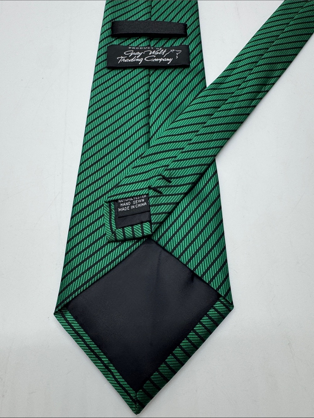 Men's Emerald Green Striped Tie #0082